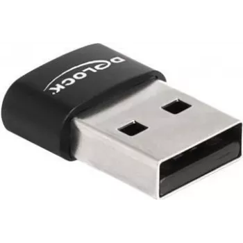 Delock - Adaptador USB - USB (M) para USB-C (F) - USB2.0 5 A - preto (60002)