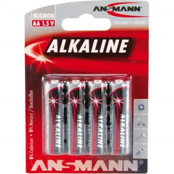 Pilha descartável Ansmann 5015563 alcalina AA preta cinzenta