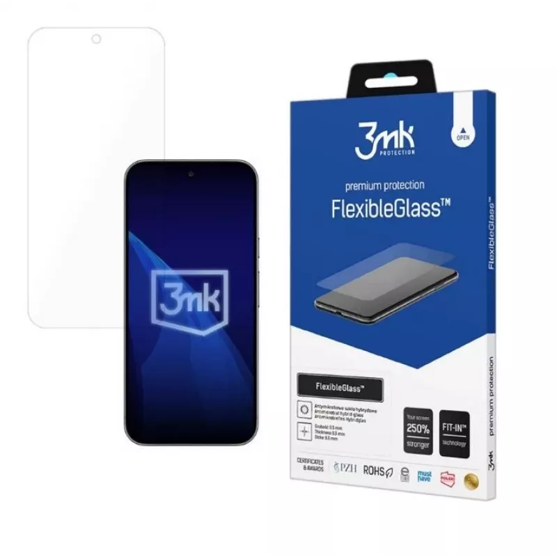Película de proteção de ecrã em FlexibleGlass temperado 3MK para Google Pixel 10 Pro XL