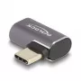Adaptador USB DeLOCK 40 Gbps USB Type-C PD 3.0 100 W ficha para conetor fêmea angular esquerda/direita 8K 60 Hz metal