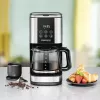 Máquina de café de filtro Rommelsbacher FKM1000, depósito de água de 1,5 L, 12 chávenas, aço inoxidável/preto