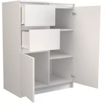 Cómoda Top e Shop 2D2S BIEL — 2 gavetas, branco, 700×400×970 mm, aglomerado