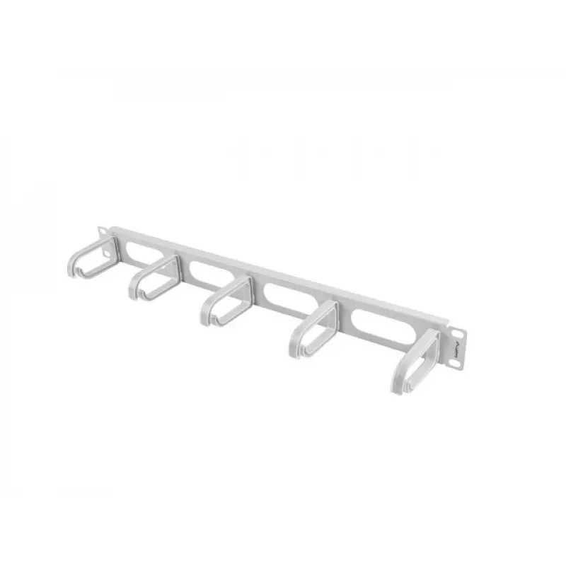 Painel de gestão de cabos para rack LANBERG AK-1205-S, 1U metal, 19 polegadas (48,3 cm), profundidade 80 mm, cinzento