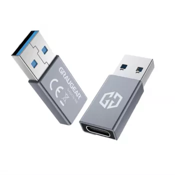 Adaptador GRAUGEAR G-AD-CTA-10G USB-A para USB-C Prateado