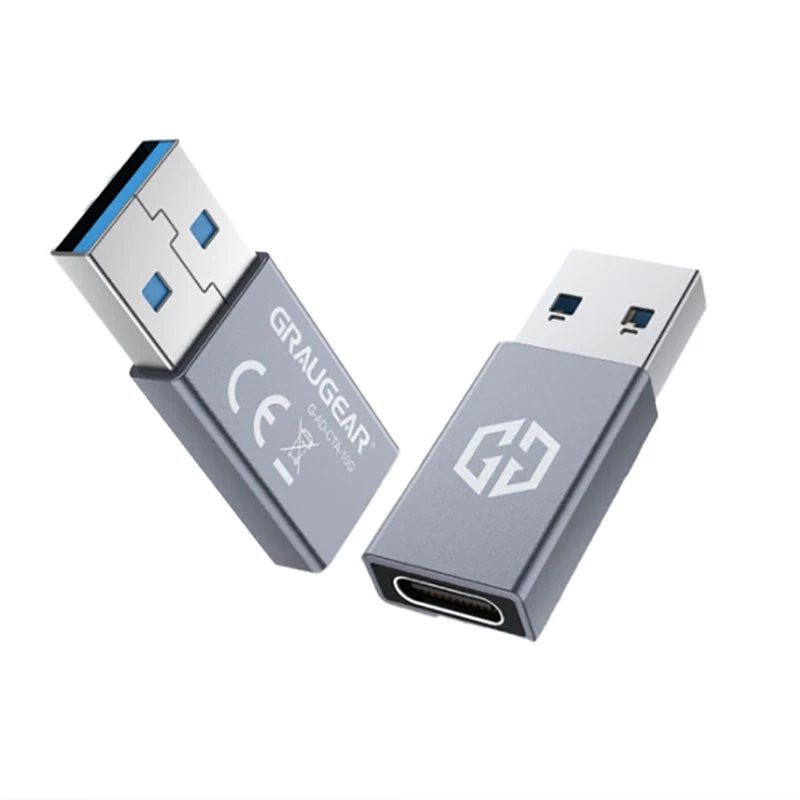 Adaptador GRAUGEAR G-AD-CTA-10G USB-A para USB-C Prateado
