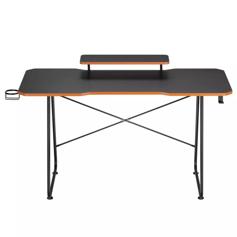 Secretária gaming Maclean NanoRS com prateleira para monitor máx. 50 kg altura 850 mm Preto RS170, mesa gaming, preto