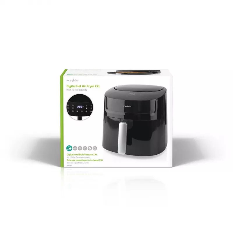 Fritadeira Nedis KAAF170BK Individual 7,2 l Máquina vertical 1800 W Fritadeira de ar quente Preto