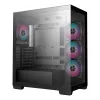 Caixa de PC DeepCool CG580 4F Midi Tower — ATX/ITX/MicroATX, vidro temperado, ventoinhas 3×120mm+1×120mm, 2×3,5 polegadas & 2×2,5 polegadas, USB-A×2 USB-C×1, preto