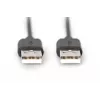 Cabo de ligação USB Assmann, Type-A M/M, 3,0 m, compatível com USB 2.0, UL, preto (AK-300100-030-S)