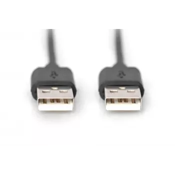 Cabo de ligação USB Assmann, Type-A M/M, 3,0 m, compatível com USB 2.0, UL, preto (AK-300100-030-S)