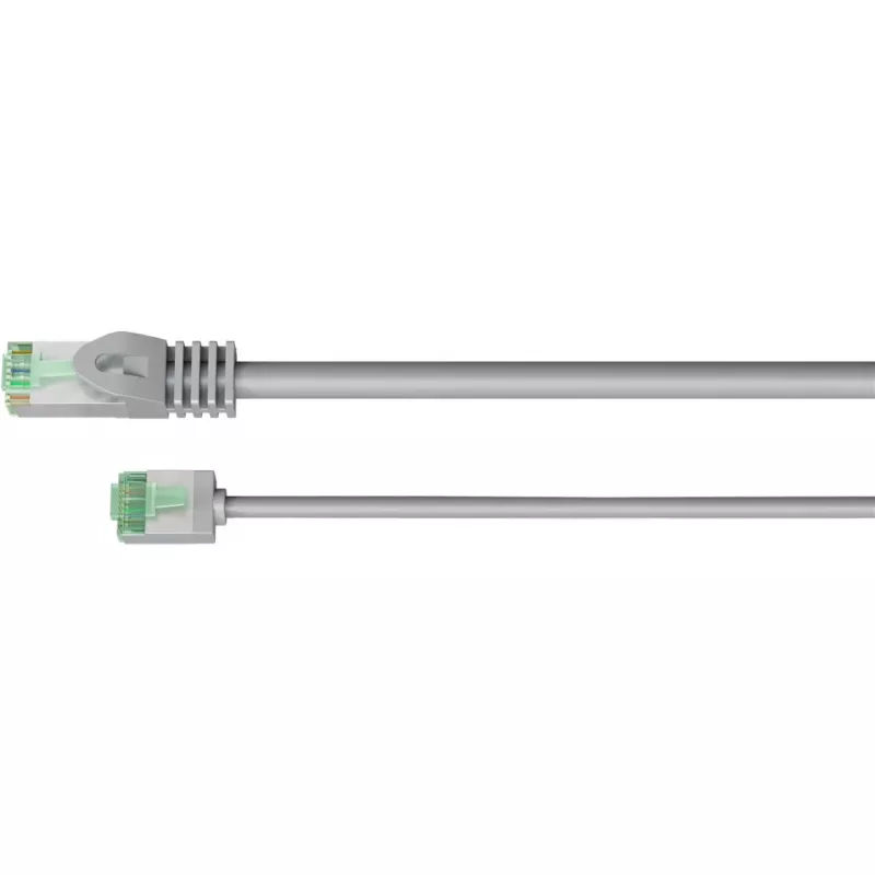 Goobay Cabo de rede CAT 8.1 ultraflexível fino U/FTP cinzento - ficha extra curta 99,9% (74345)