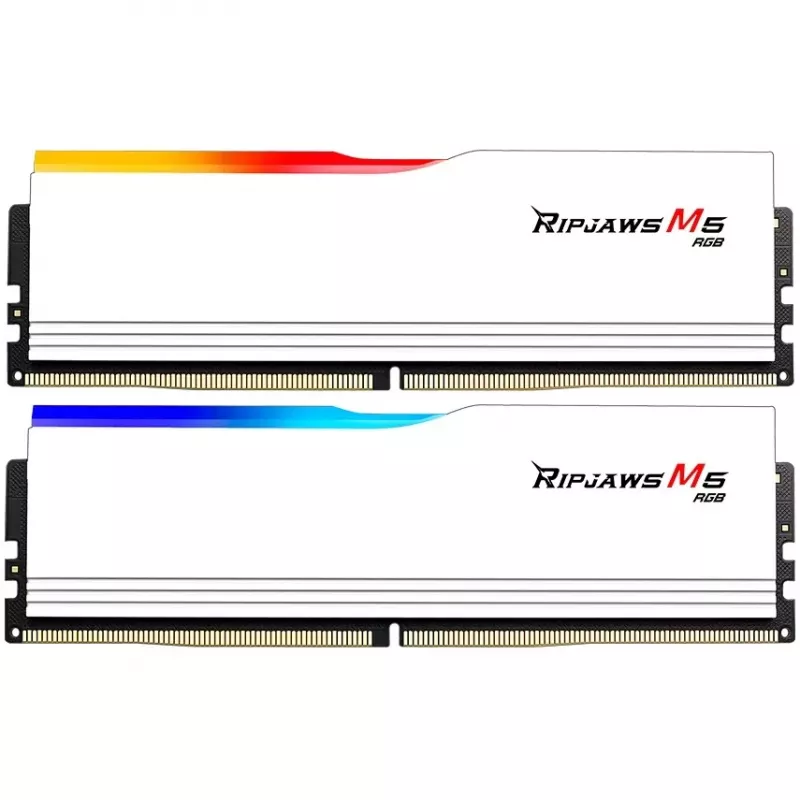 DIMM 32 GB DDR5-6000 (2x 16 GB) Dual-Kit, memória branca, F5-6000J3636F16GX2-RM5RW, Ripjaws M5, INTEL XMP