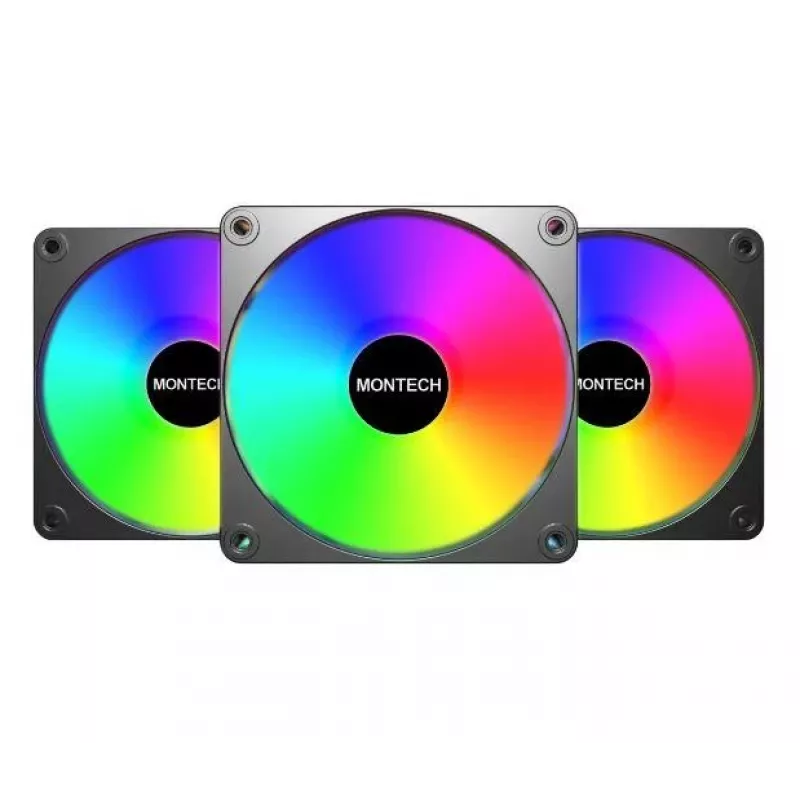 Módulo de ventoinha para caixa de computador Montech GF120 V2 ARGB 12 cm preto 3 unid.