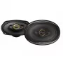 Pioneer TS-A6971F. Tipo de altifalante: 4 vias, potência de pico: 600 W, potência nominal: 100 W. Profundidade de montagem: 20,3 cm, tamanho do woofer (L x A): 152,4 x 228,6