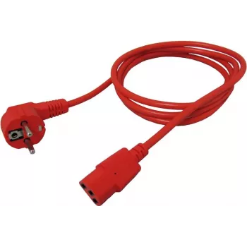 Cabo de alimentação ROLINE 19.08.1010 vermelho 1,8 m CEE7/7 conector fêmea C13