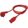 Cabo de alimentação ROLINE 19.08.1010 vermelho 1,8 m CEE7/7 conector fêmea C13