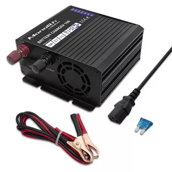 Carregador de baterias Qoltec Smart Monolith para baterias LiFePO4 AGM GEL SLA | 10A | 12V