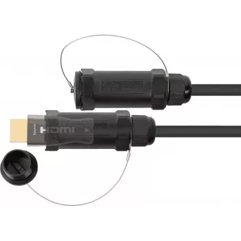 Cabo HDMI AOC Hybrid High-Speed 2.0b, reforçado com aço, 4K @60Hz, 18 Gbit/s, preto, 100 m, série PYTHON (AOC-HP2100)