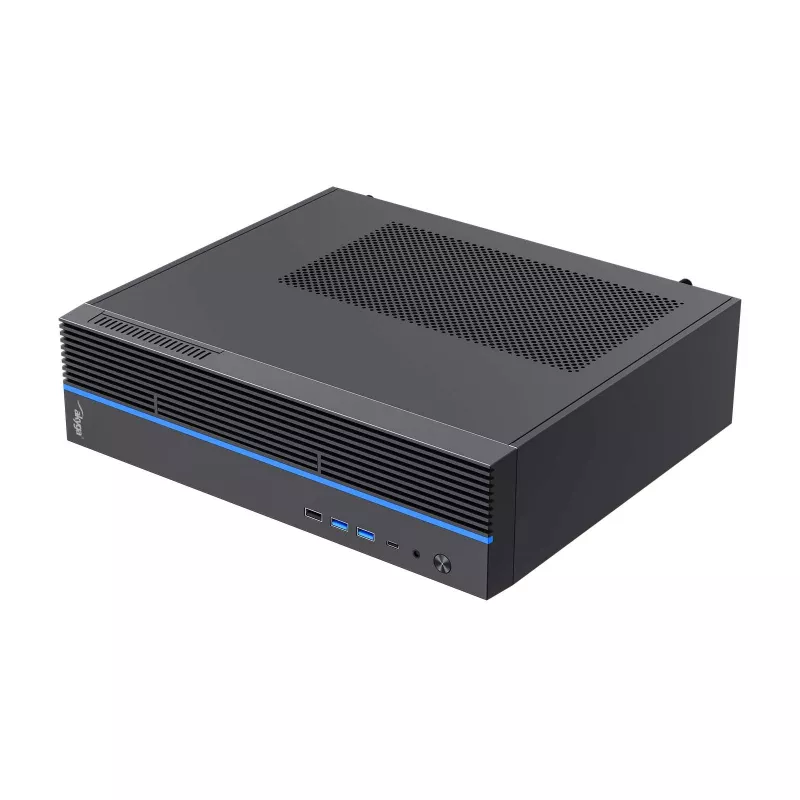 Akyga AK-302-01BL caixa de PC SFF, Micro-ATX / Mini-ITX, USB-C + 2x USB 3.0 + USB 2.0, sem fonte de alimentação, preto
