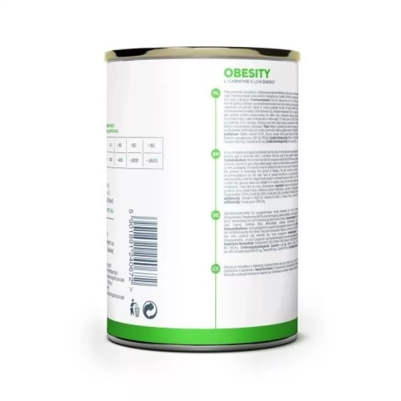 Comida húmida para cães VETEXPERT Veterinary Diet Obesity para cães 400 g lata — aves, adulto, baixo teor de gordura, elevado teor de humidade