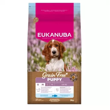 Ração seca para cães EUKANUBA Puppy & Junior Small/Medium Breed sem cereais Fish, 3 kg