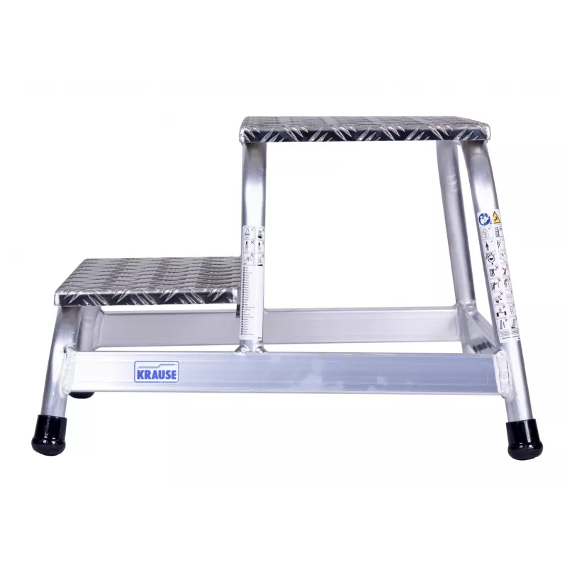 Degrau Krause 805027, alumínio 2 degraus, carga máx. 150 kg, comprimento 680 mm, altura 41 cm