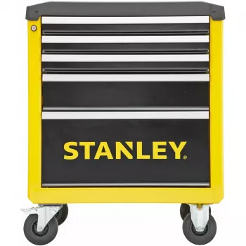 Carrinho de ferramentas Stanley STST74305-1 com 5 gavetas, amarelo/preto, 3 gavetas rasas + 2 gavetas fundas