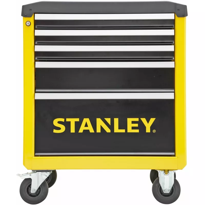 Carrinho de ferramentas Stanley STST74305-1 com 5 gavetas, amarelo/preto, 3 gavetas rasas + 2 gavetas fundas