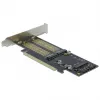 DeLOCK - Controlador de memória - mSATA, M.2 - M.2 Card / mSATA Low-Profile - SATA 6Gb/s, PCIe 4,0 x16 (90486)
