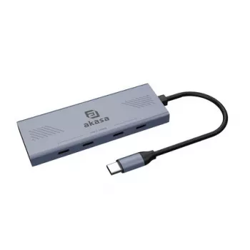 Hub multiporta Akasa 4 portas USB-C (USB 3.2 Gen 2) com conector USB-C alumínio (anodizado) AK-CBCA32