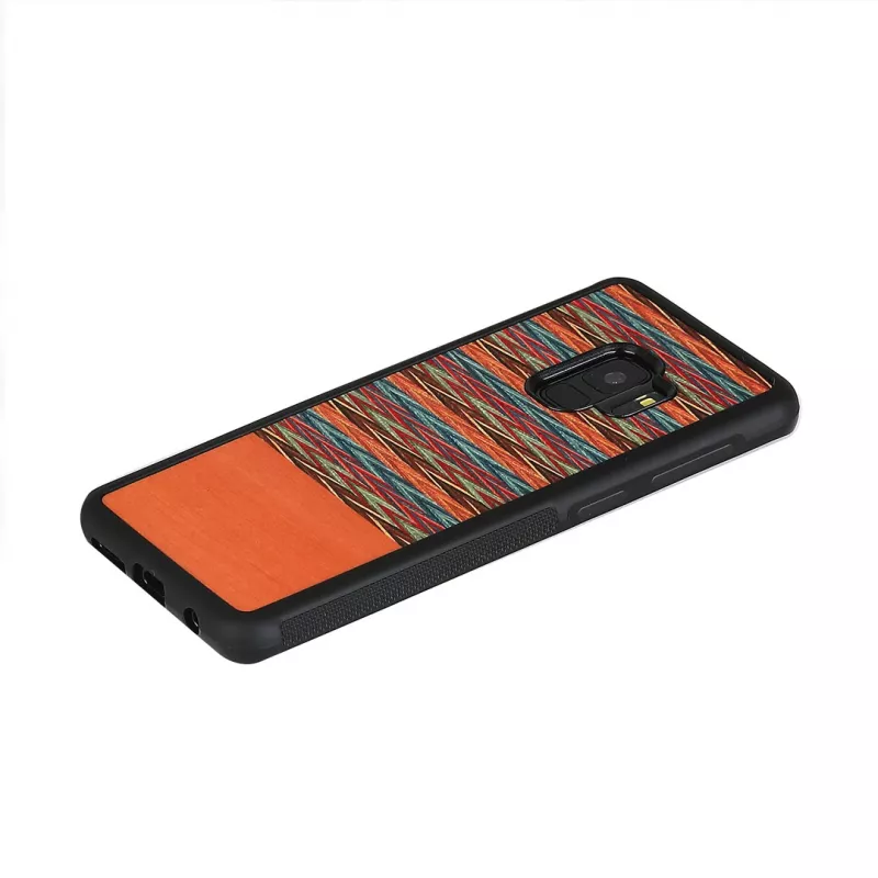 Capa para smartphone Man and Wood para Galaxy S9 — padrão xadrez castanho com rebordo preto