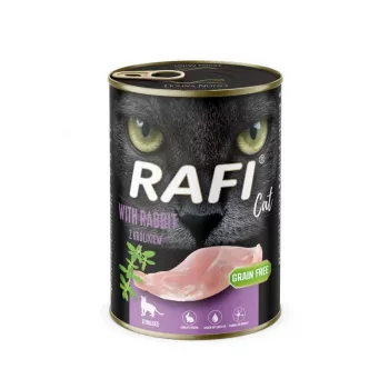 Comida húmida para gatos dolina noteci Rafi com coelho, 400 g, alimento completo para gatos adultos, sem cereais, sem glúten e sem soja