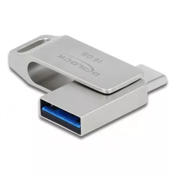 Pen USB DeLOCK 16GB USB-C Type-A caixa metálica