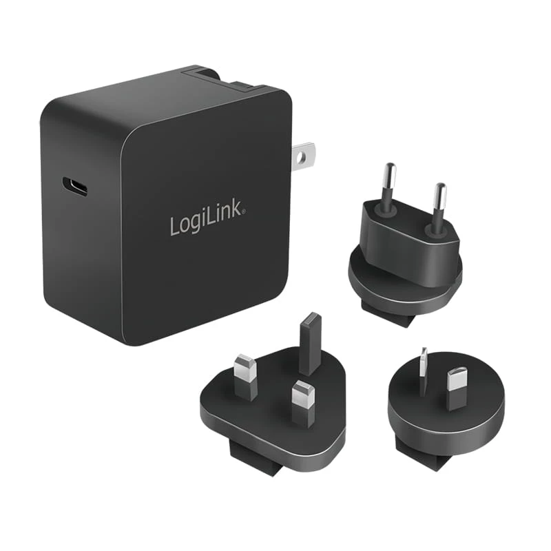 Carregador móvel LogiLink PA0302 universal preto carregamento rápido AC