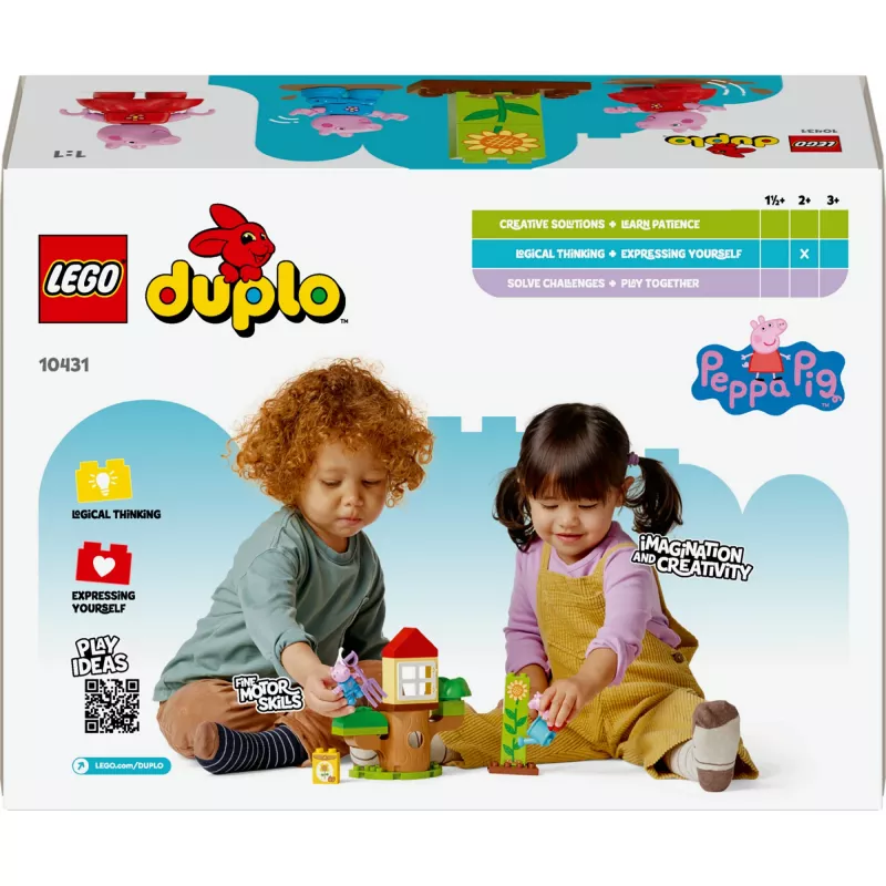 Lego 10431 Duplo Peppa Pig conjunto de brincar jardim e casa na árvore