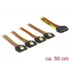 Cabo SATA DeLOCK 60158 0,5m SATA 15 pinos 4 x SATA 15 pinos multicolor
