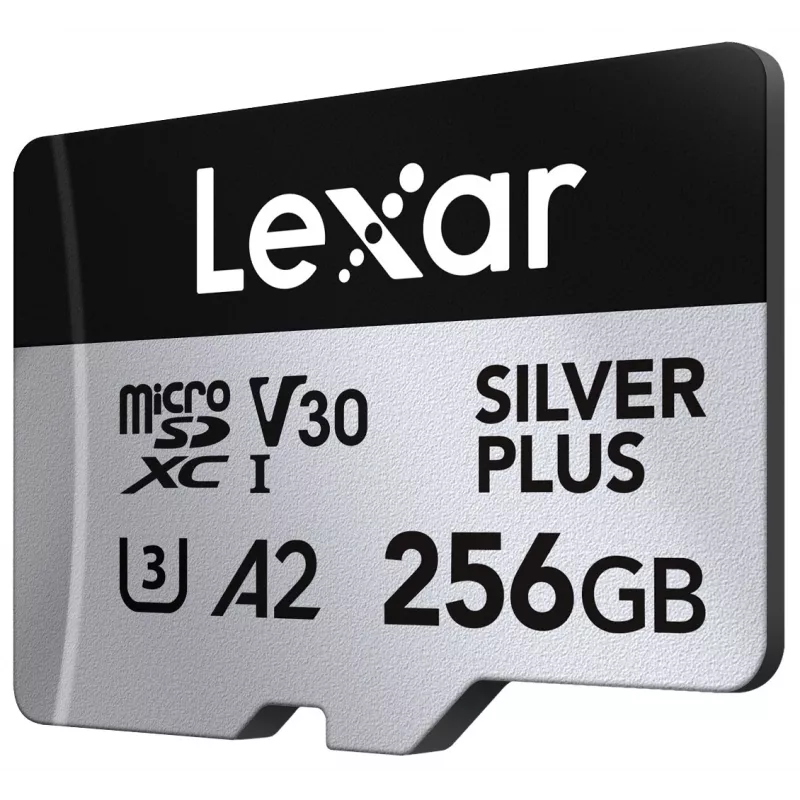 Cartão de memória microSD 256GB C10 A2 U3 V30 205/150MB/s Silver Plus