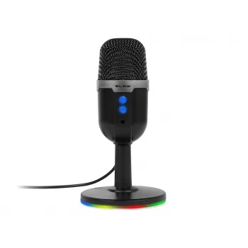 Microfone de estúdio BLOW com suporte LED — com fios USB 2.0, 20–16000 Hz, sensibilidade -50 dB, 237 g
