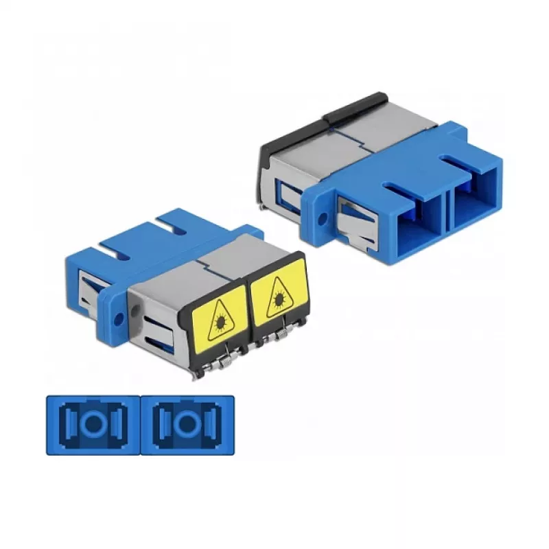 Acoplador de fibra ótica DeLOCK 86893 SC duplex fêmea para SC duplex fêmea azul