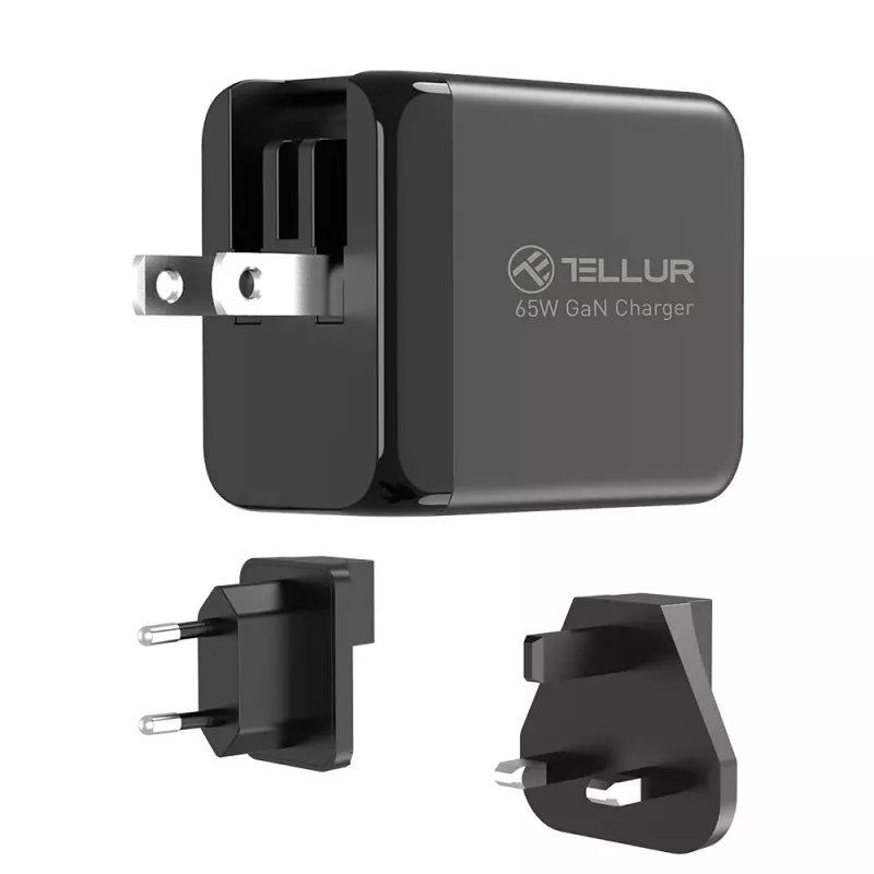 Carregador de parede Tellur TLL151451 65W, 3 portas (2x USB-C, 1x USB-A)