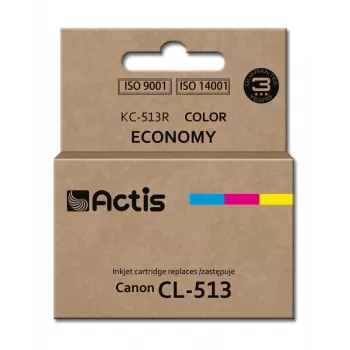 Tinta Actis KC-513R (substituto do Canon CL-513; Standard; 15 ml; cor: ciano, magenta, amarelo)