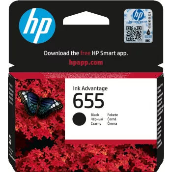 Tinteiro HP 655 Preto Original Ink Advantage, preto, 1 unid., 550 páginas