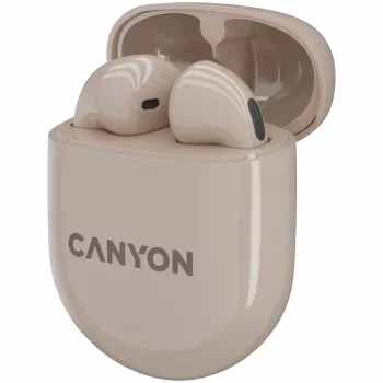 Headset Bluetooth Canyon TWS-6 Gaming Mode/BT 5.3 bege retail (CNS-TWS6BE)