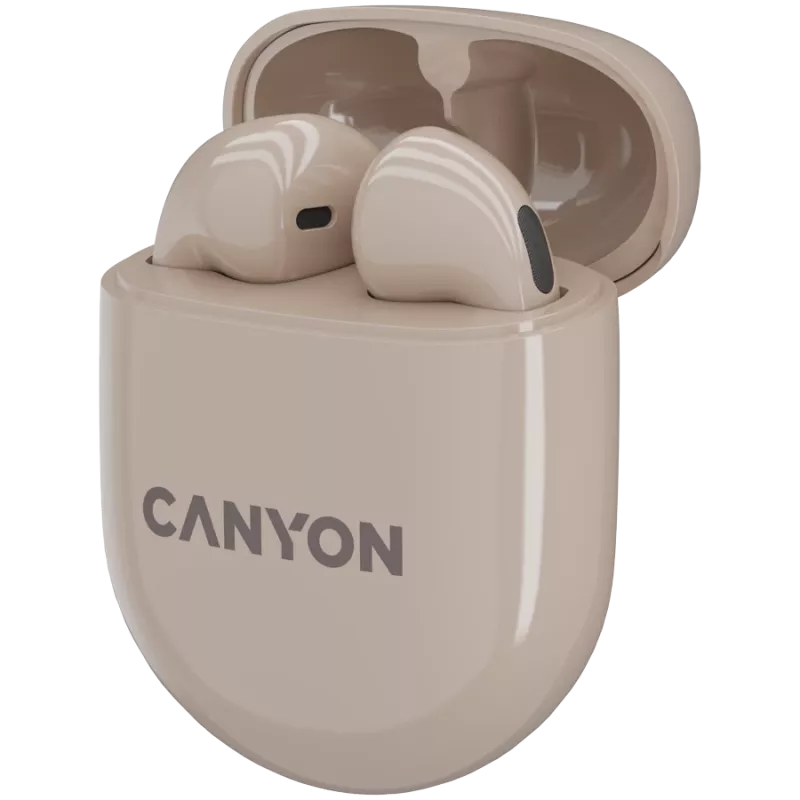 Headset Bluetooth Canyon TWS-6 Gaming Mode/BT 5.3 bege retail (CNS-TWS6BE)