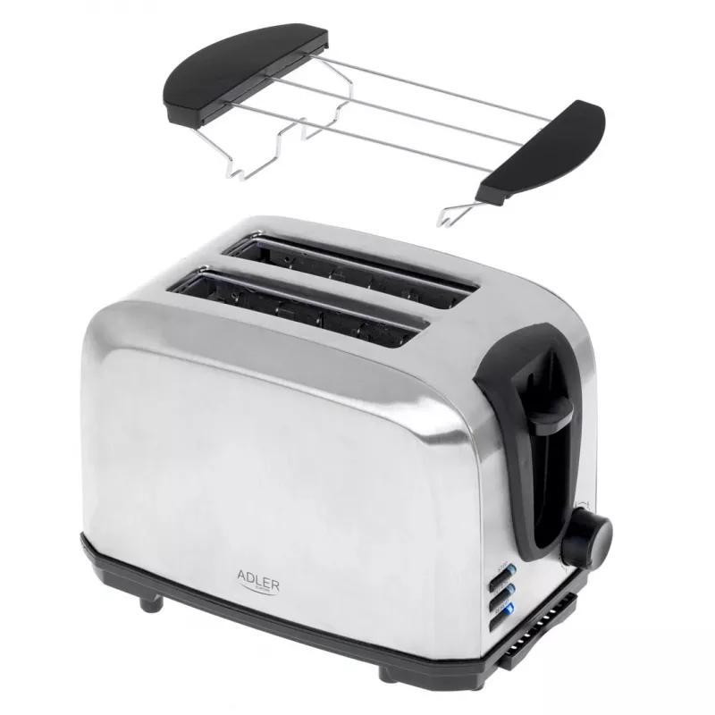 Torradeira Adler AD 3222 2 fatias 1000 W prateada