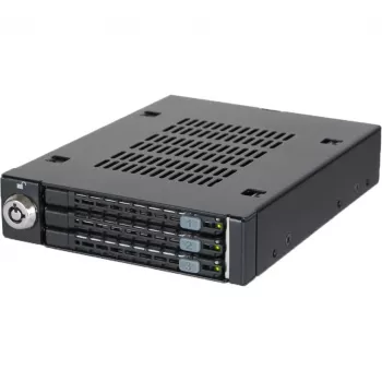 ICY DOCK - ToughArmor - MB993SK-B - 3x 2,5 SATA HDD e SSD em 1x baía de 3.5, moldura de troca rápida em metal maciço com fechadura de segurança