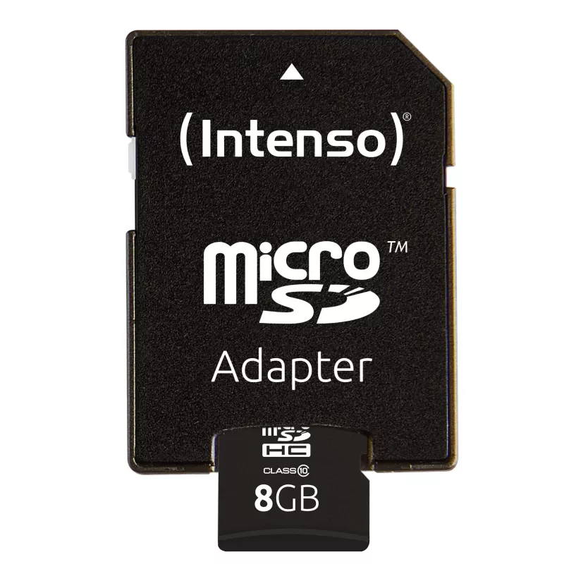 Cartão de memória micro SDHC 8GB C10/W/ADAPTER 3413460 INTENSO