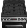 Fogão de livre instalação BEKO FSM52332DXDT placa de gás de 5 queimadores 60 cm, forno elétrico 60 L, classe de eficiência energética A