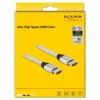 Delock - Ultra High Speed - Cabo HDMI - HDMI macho para HDMI macho - 50 cm - Isolamento triplo - Prateado - Contactos banhados a ouro, suporta 8