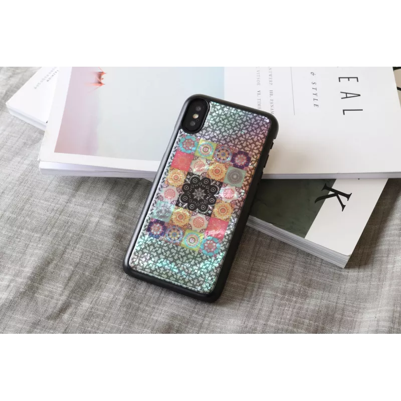 Capa para smartphone iKins para iPhone XS / XS S — design Flower Garden, preto